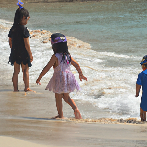 3. ילדים נהנים בחוף ידידותי למשפחות בפוקט